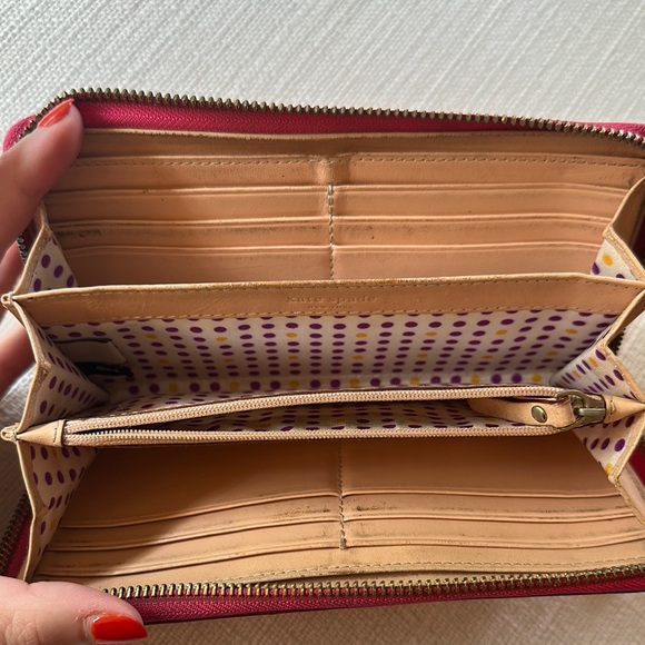 Vintage Kate Spade Pink Pebbled Leather Wallet - Picture 3 of 5